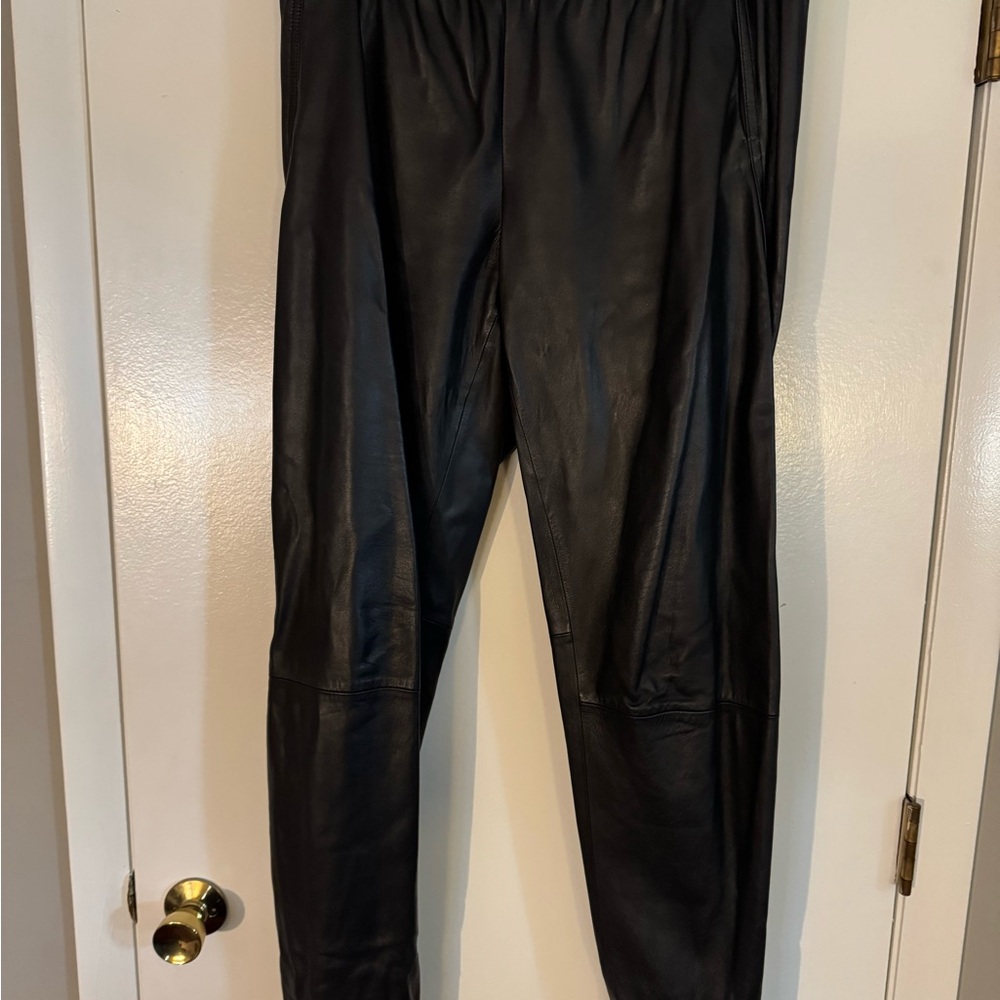 Vince leather joggers, sz large